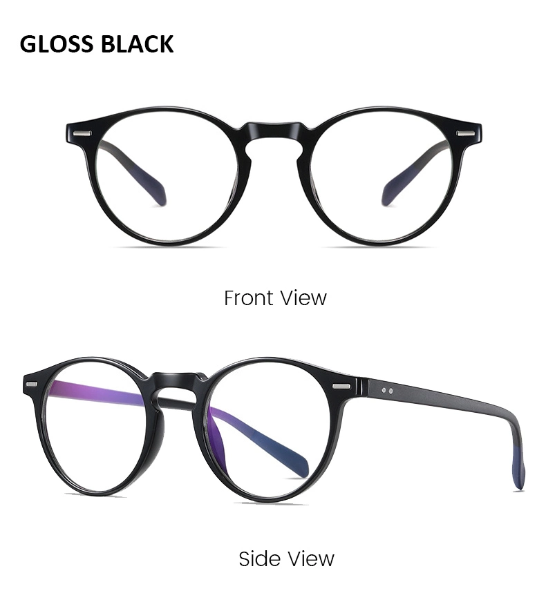 2023 Ready Stock Anti Radiation Lady Spectacle Optical Frames Tr90 Round Computer Blue Light Glasses for Men Women