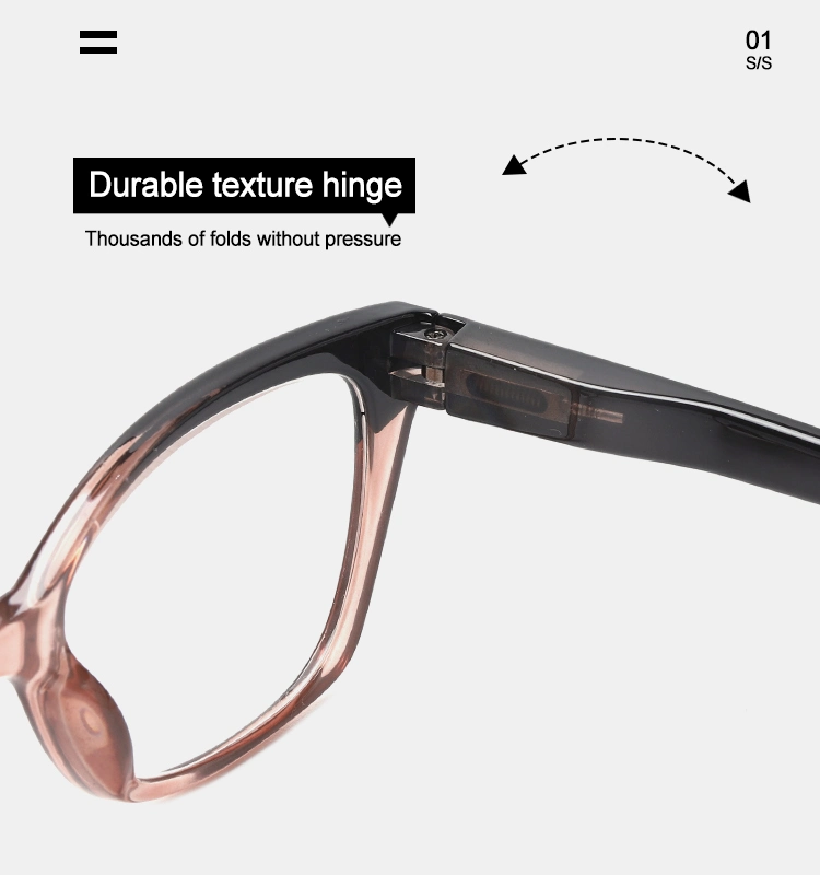 Spring Hinge Anti Blue Block Eyewear Recycled Small Square Frame Reading Glasses