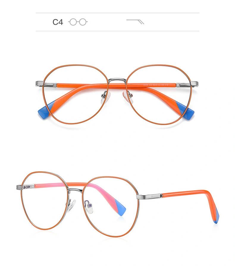 2024 New Classical Progressive Fashion Candy Colors Custom Logo Oval Metal Frame PC Lens Blue Light Blocking Reading Glasses