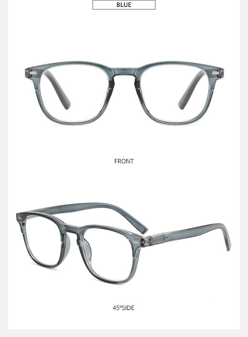 New Popular PC Large Frames Spring Leg Vintage Riveted Eyewear Fashion Designer Custom Logo Women Men Reading Glasses