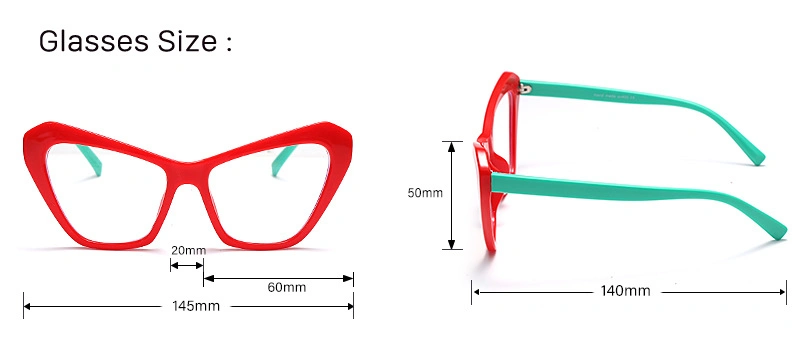 2023 Popular Simple Style Colorful Design Oversized 2023 Cat Eye Frame Anti Blue Light Blocking Computer Glasses