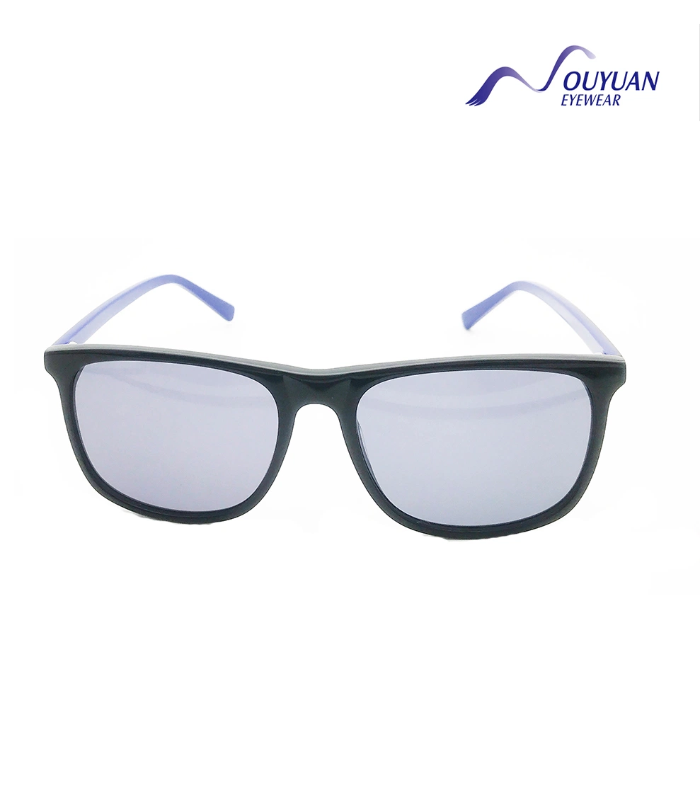 Hot Selling Acetate Black Frame Man Shades UV400 Square Safety Sunglasses