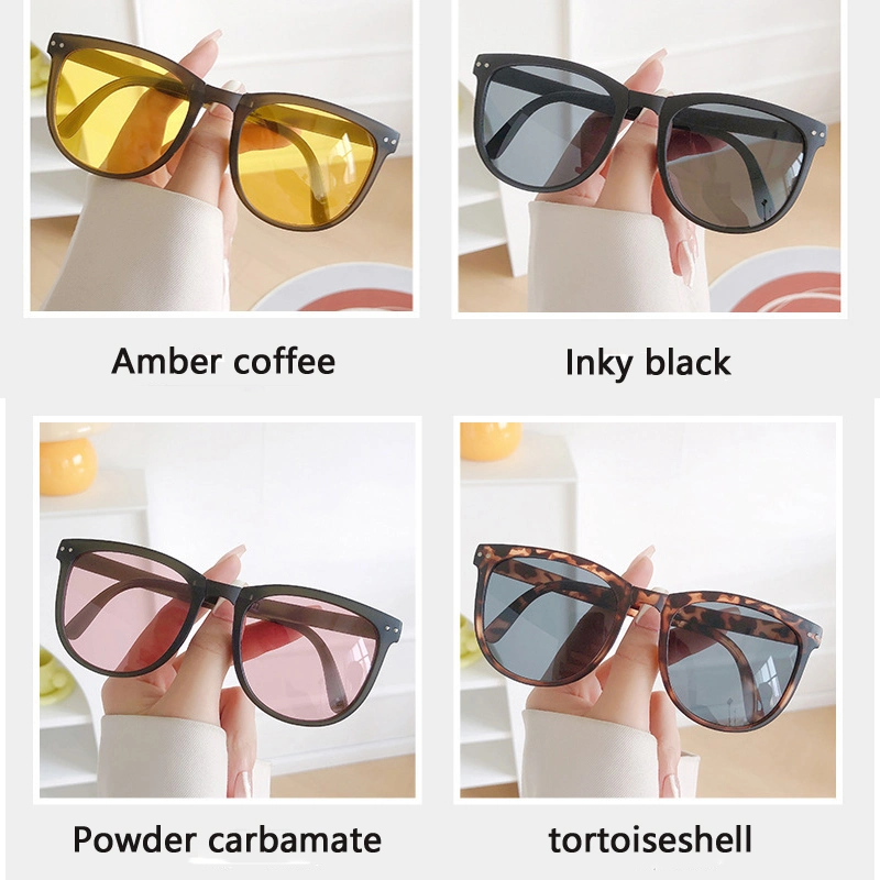 Banana Under Folding Two Generation Sunglasses Women&prime;s New UV Protection Sunscreen Large Frame Sunglasses Folding Glasses Portable Model (CFEGS004)