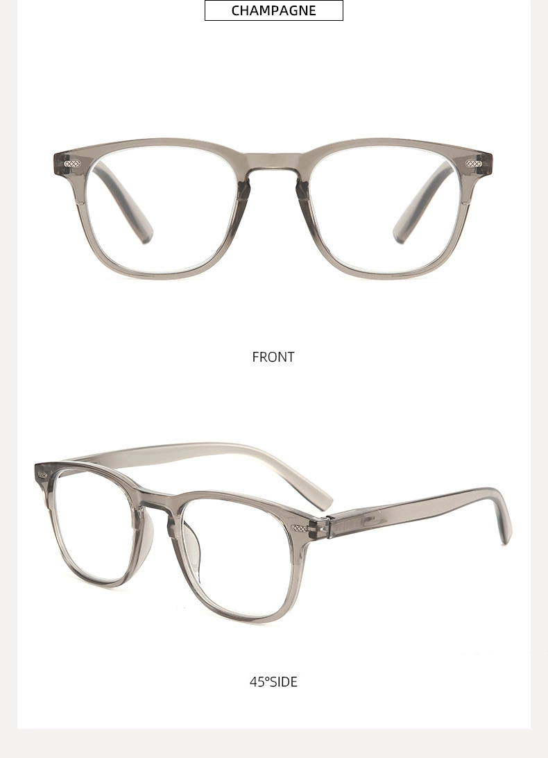 New Popular PC Large Frames Spring Leg Vintage Riveted Eyewear Fashion Designer Custom Logo Women Men Reading Glasses