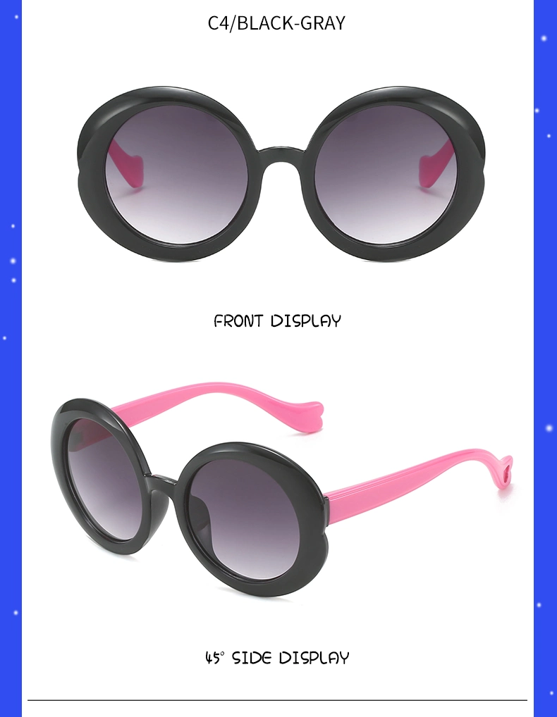 New Design Round Shape Baby Kids PC Plastic Sunglasses Sun Glasses in Stock