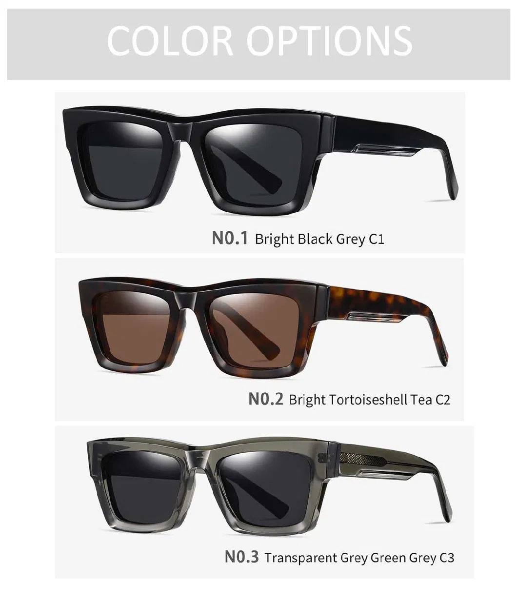 Gd Brand Italian Design Three-Dimensional Acetate Hot Shape Fashion Trendy Acetate Square Men Acetate Sunglasses Gafas Frame