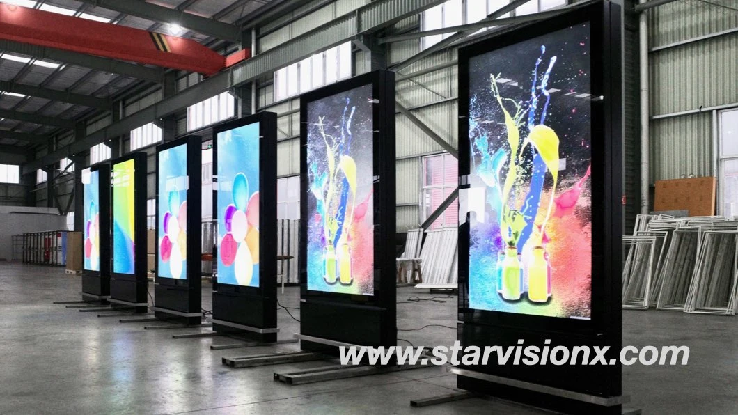 Advertising Display Outdoor LCD Digital Signage Totem with Ar Coating for Airport