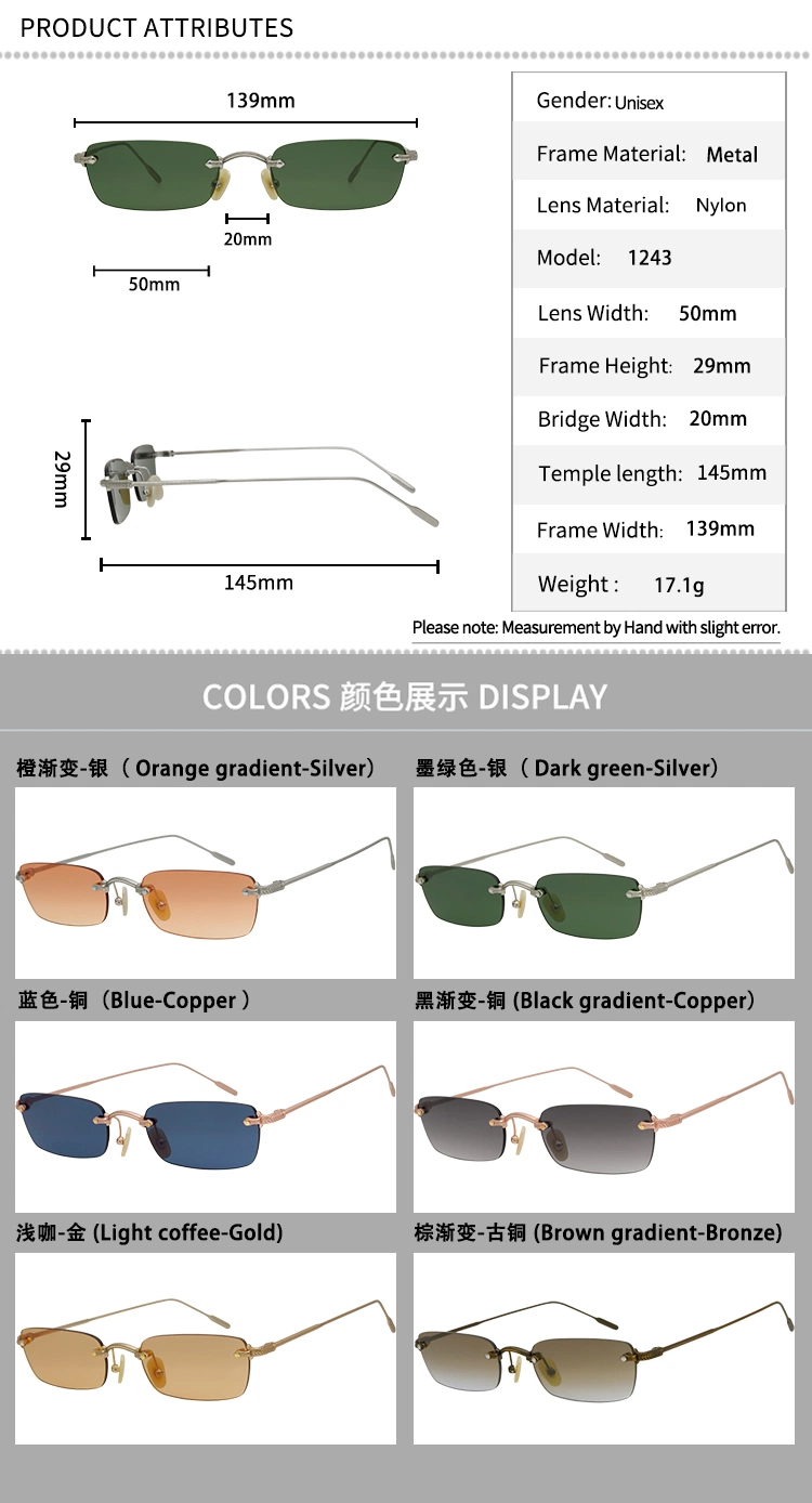Fashionable and Trendy Nylon Lenses Without Borders, Unisex Men&prime;s and Women&prime;s New Sunglasses