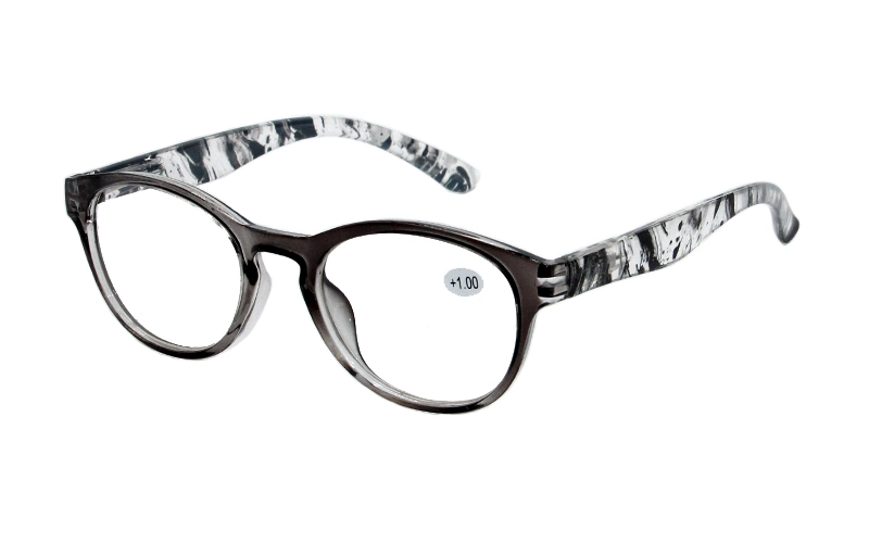 Oval Shape Frame Medium Size Crystal Pattern Temples Spring Hinge Reading Glasses