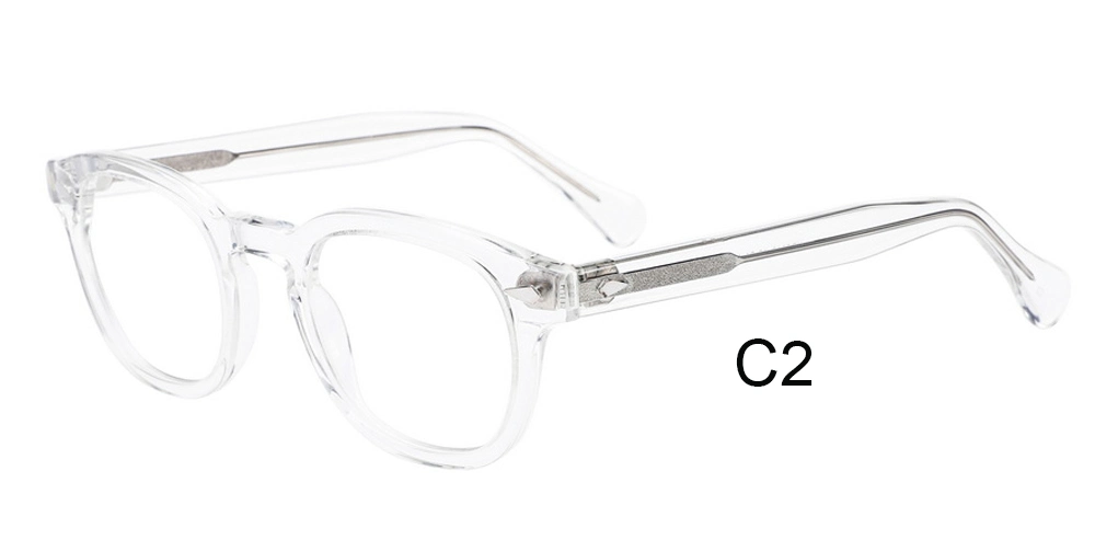 Rivet Decoration Round Acetate Optical Frame Roundness Glasses Frame for Men 2024