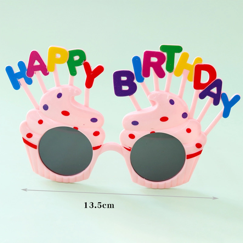 Sweet Cream Birthday Cake Glasses Festival Happy Birthday Party Gift Promotional Toys Novel Sunglasses for Kids and Adults