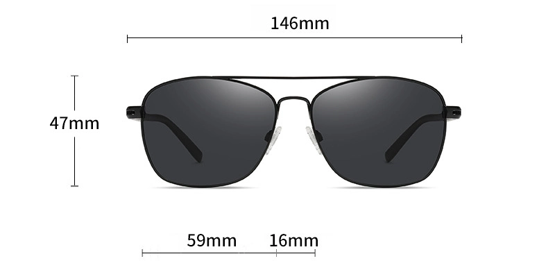 Metal Square Frame Sunglasses Men Sunglasses Polarized Classic Driving Glasses 3364