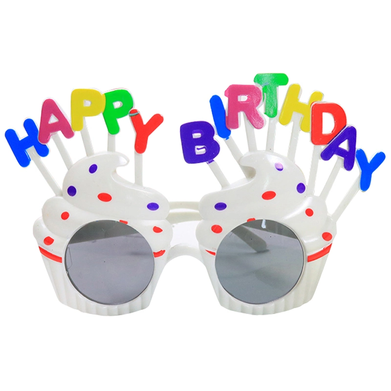 Kids White Sweet Cream Birthday Cake Glasses Festival Happy Birthday Party Promotional Gift Toys Adults Novel Sun Glasses