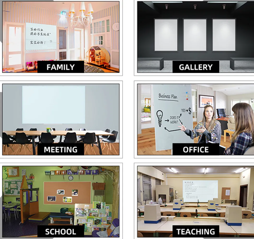 Anti Reflective/Non-Glare Whiteboard Glass Desktop Whiteboard School Boards for Meeting Room/ Magnetic Glass