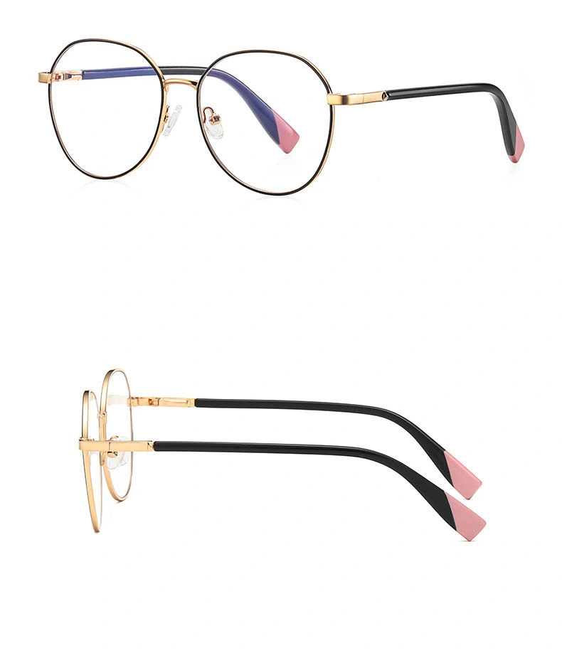 2024 New Classical Progressive Fashion Candy Colors Custom Logo Oval Metal Frame PC Lens Blue Light Blocking Reading Glasses