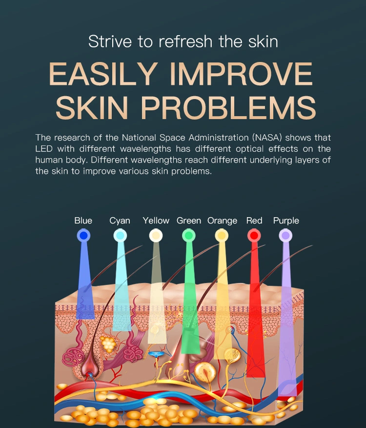 Professional UV LED Lamp Nano Spray EMS Massage Anti Aging Beauty Skin Blue Red LED Face Light Therapy Machine