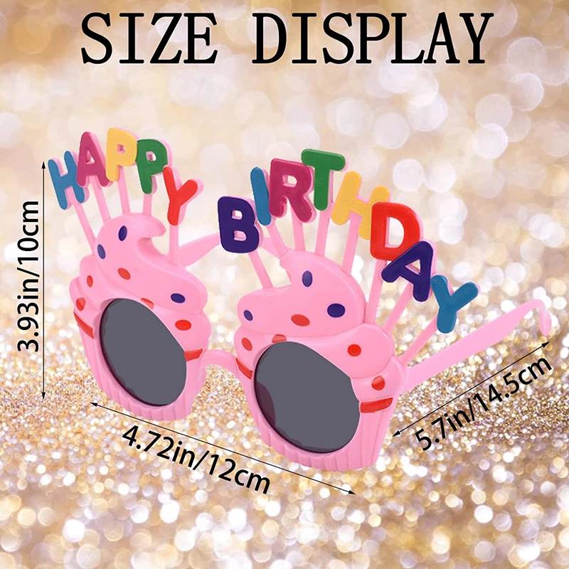 Sweet Cream Birthday Cake Glasses Festival Sun Glasses Happy Birthday Party Promotional Gift Toys Novel Kids Sunglasses