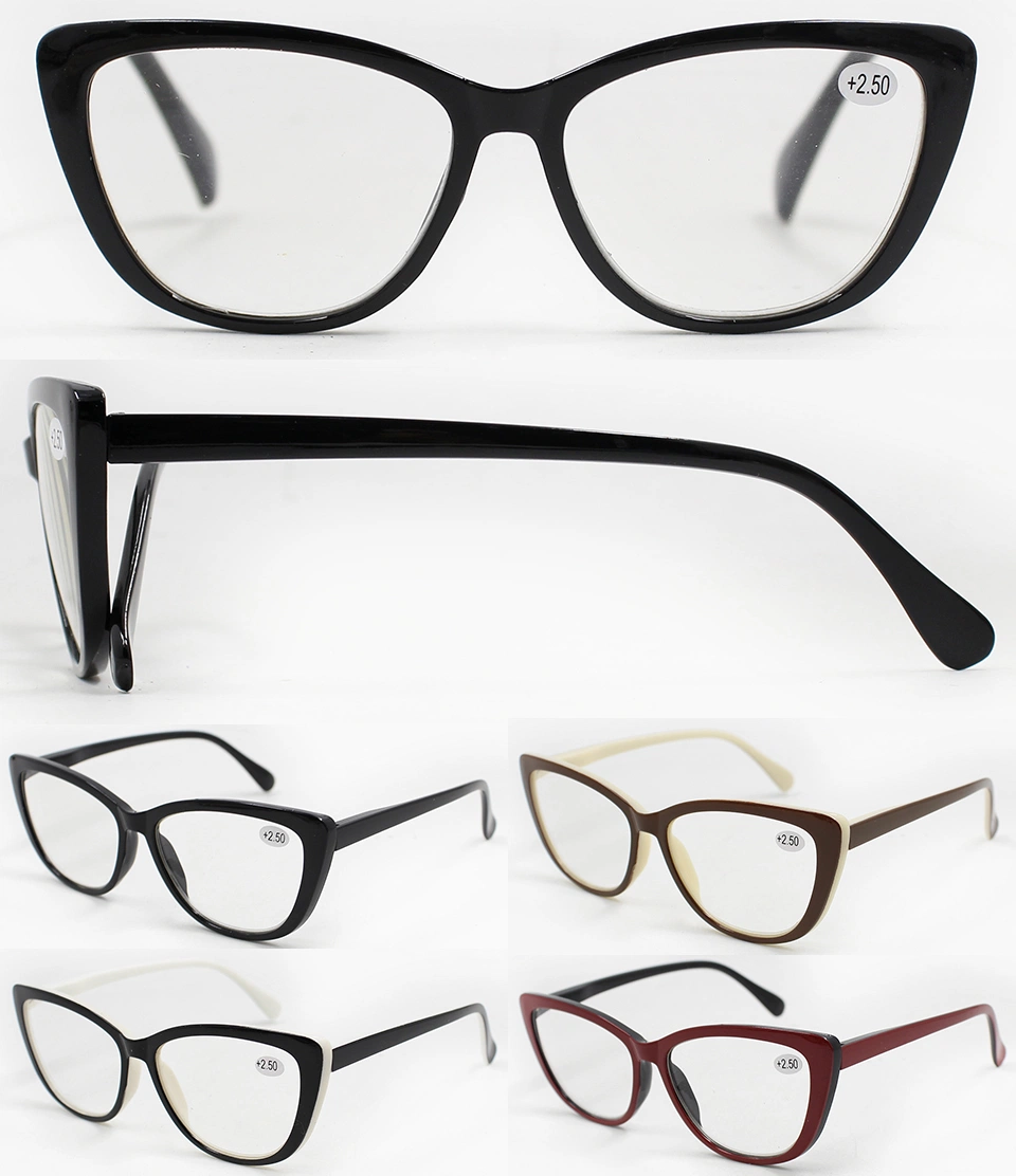 Wholesale Stylish Cat Eye Reading Glasses Hot Sale Spring Hinge Design Brand Plastic Reading Glasses (WRP7111258)