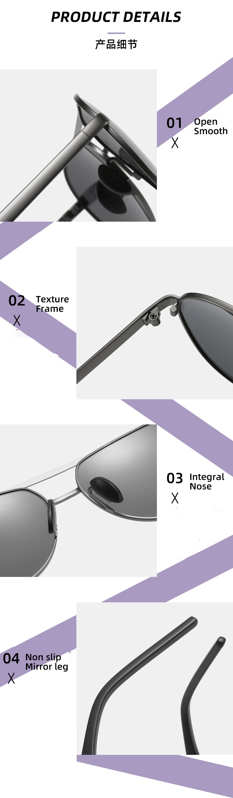 New Fashionable Classic Vintage Wholesale Sun Glasses Trendy Polarized UV400 Driver Metal Sunglasses for Men