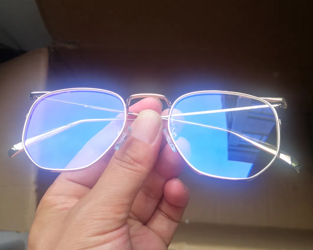 Retro Art Irregular Polygonal Optical Frame UV400 Alloy Anti Blue Light Glasses