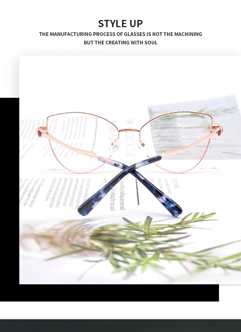 Fashion Optical Frames High Quality Rimless Optical Frames Metal Optical Glasses Frames Cat Eye Frames Optical Women Glass