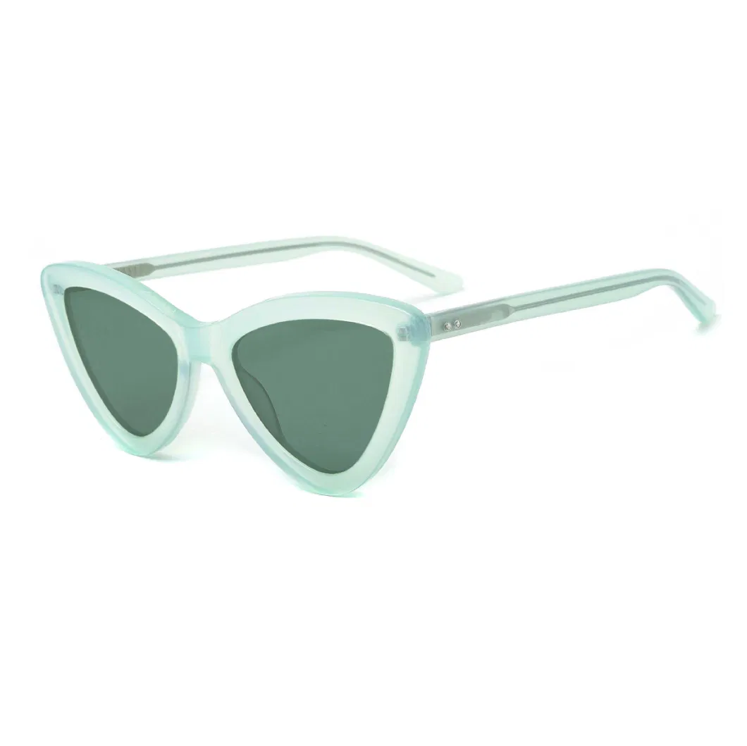Designer Vintage Triangle Shape Shades Acetate Men Women Colorful Sunglasses