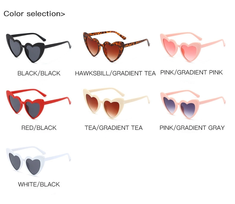 Heart-Shaped Personalized Trend Sunscreen Sunglasses for Women