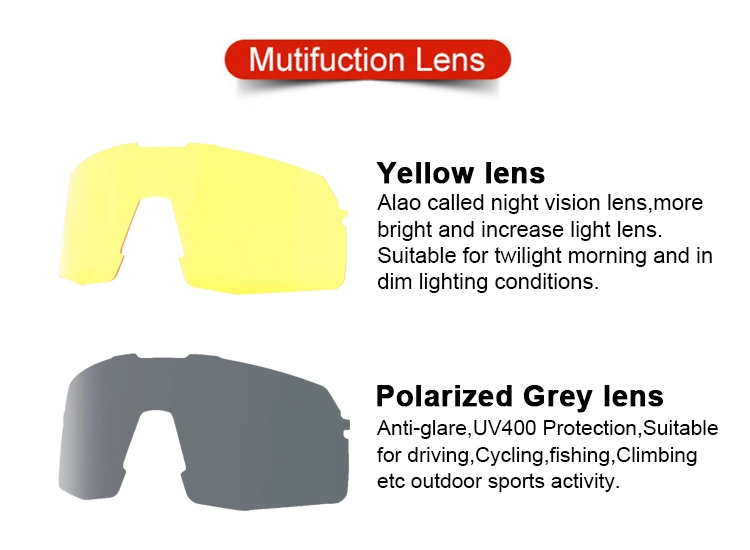 Brand UV400 Polarized Night Vision Lens Bike Sunglasses Set
