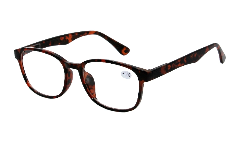 Tiny Tortoise Shell Full Frame Spring Hinge Simple Style Reading Glasses