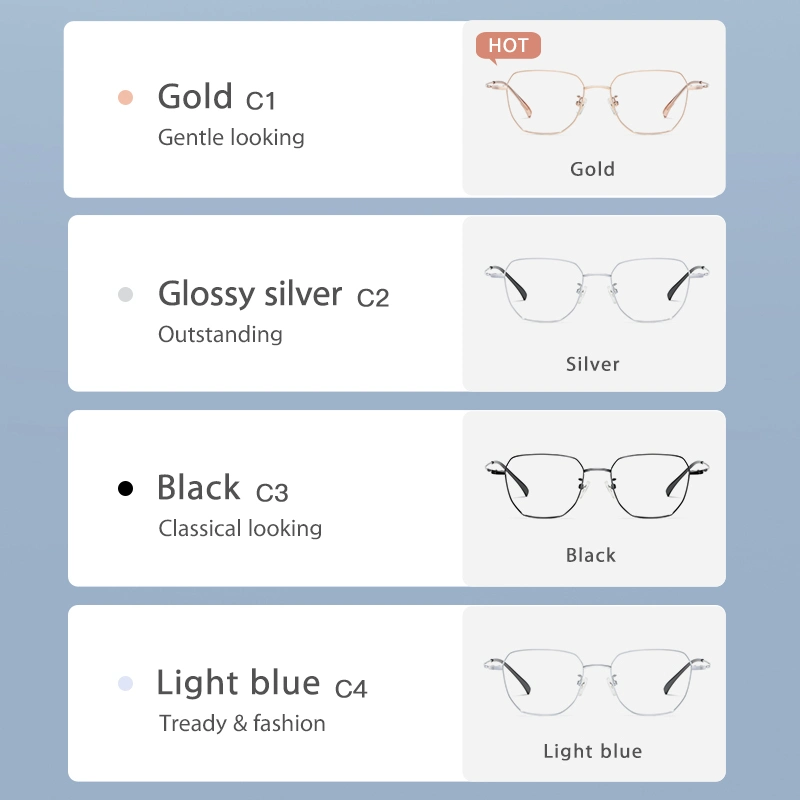 High Quality Optical Light Weight Pure Titanium Frame Prescription Glasses Geometric Eyeglasses Beta Titanium Optical Glasses Metal Eyewear Glasses