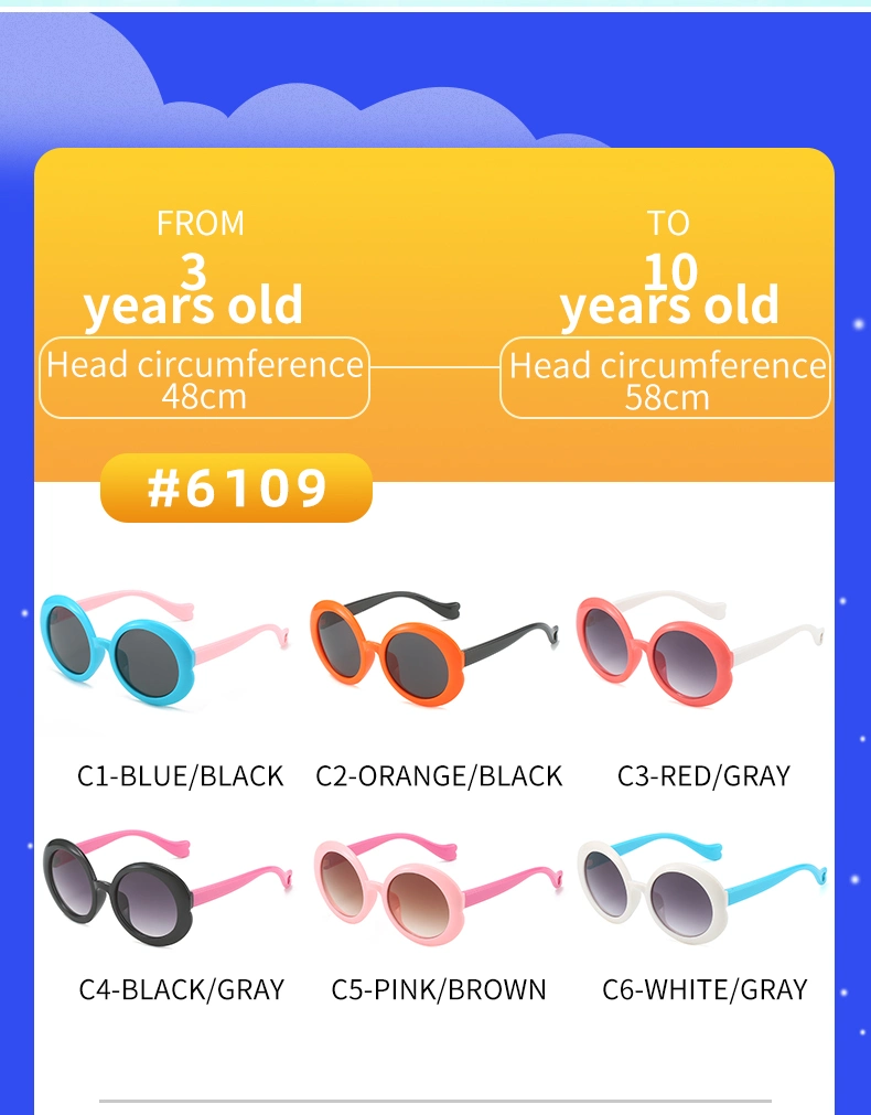 New Design Round Shape Baby Kids PC Plastic Sunglasses Sun Glasses in Stock