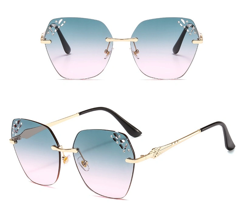 Alloy Oversized Vintage Brand Sexy Women Fashionable Sunglasses 2020