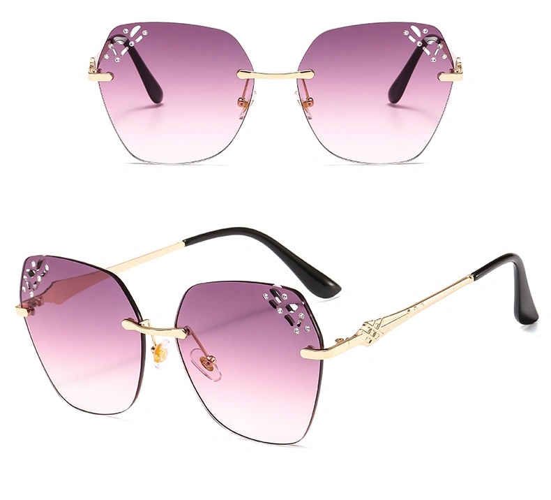 Alloy Oversized Vintage Brand Sexy Women Fashionable Sunglasses 2020