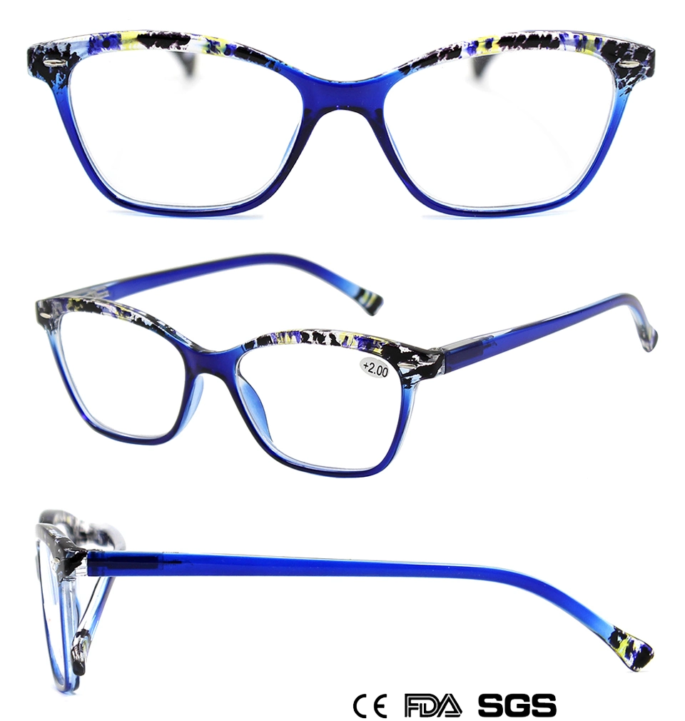 Fashion Unisex Custom PC Eyewear Optical Reading Glasses with Demi Top Print