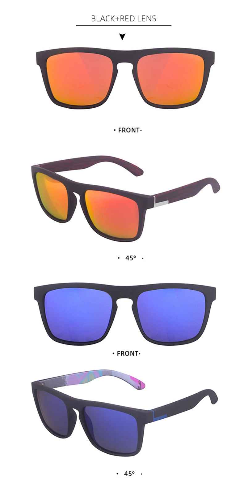 2021 Fashionable Lentes De Sol Engraved Logo Heat Tranfer Printing Polarized Sunglasses