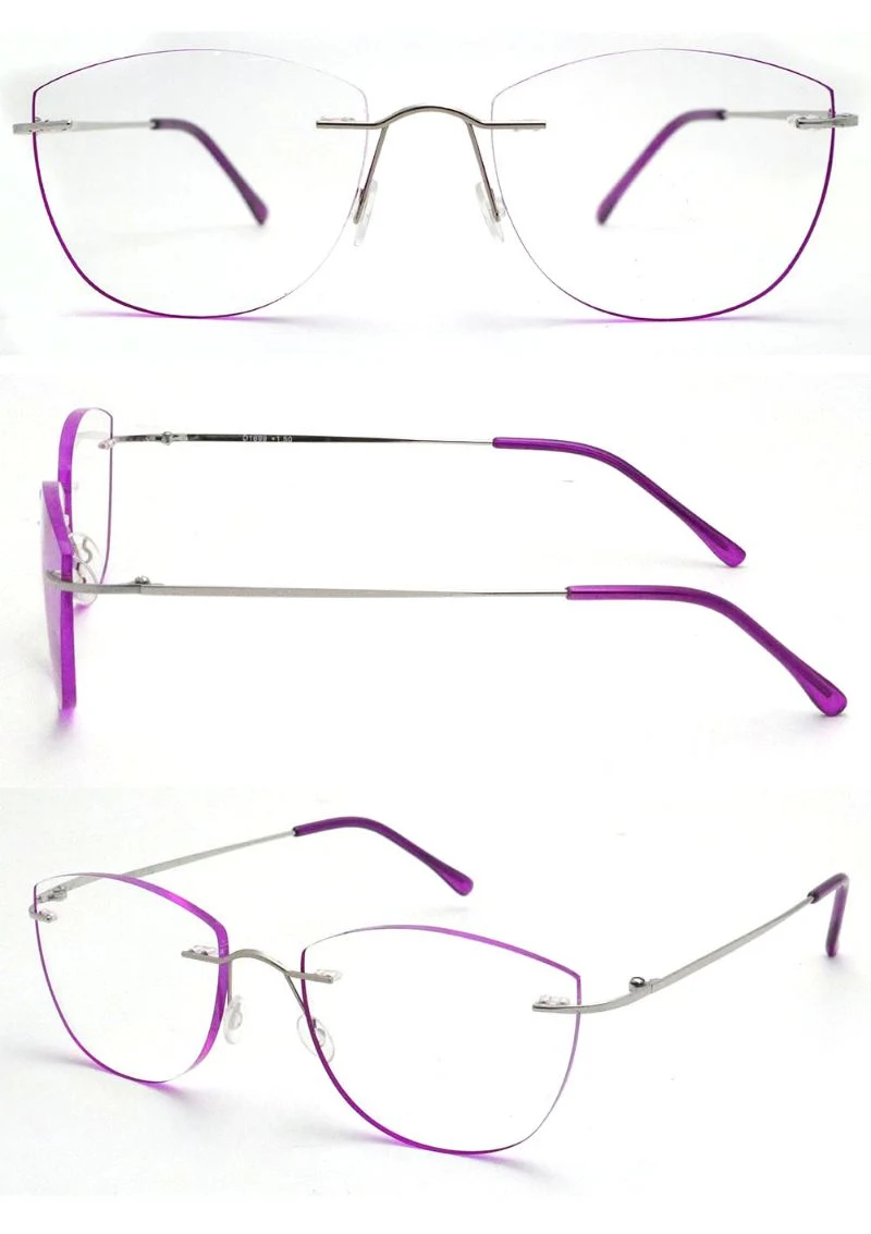 2024 Designer Rimless Metal Frame Women Men Reading Glasses