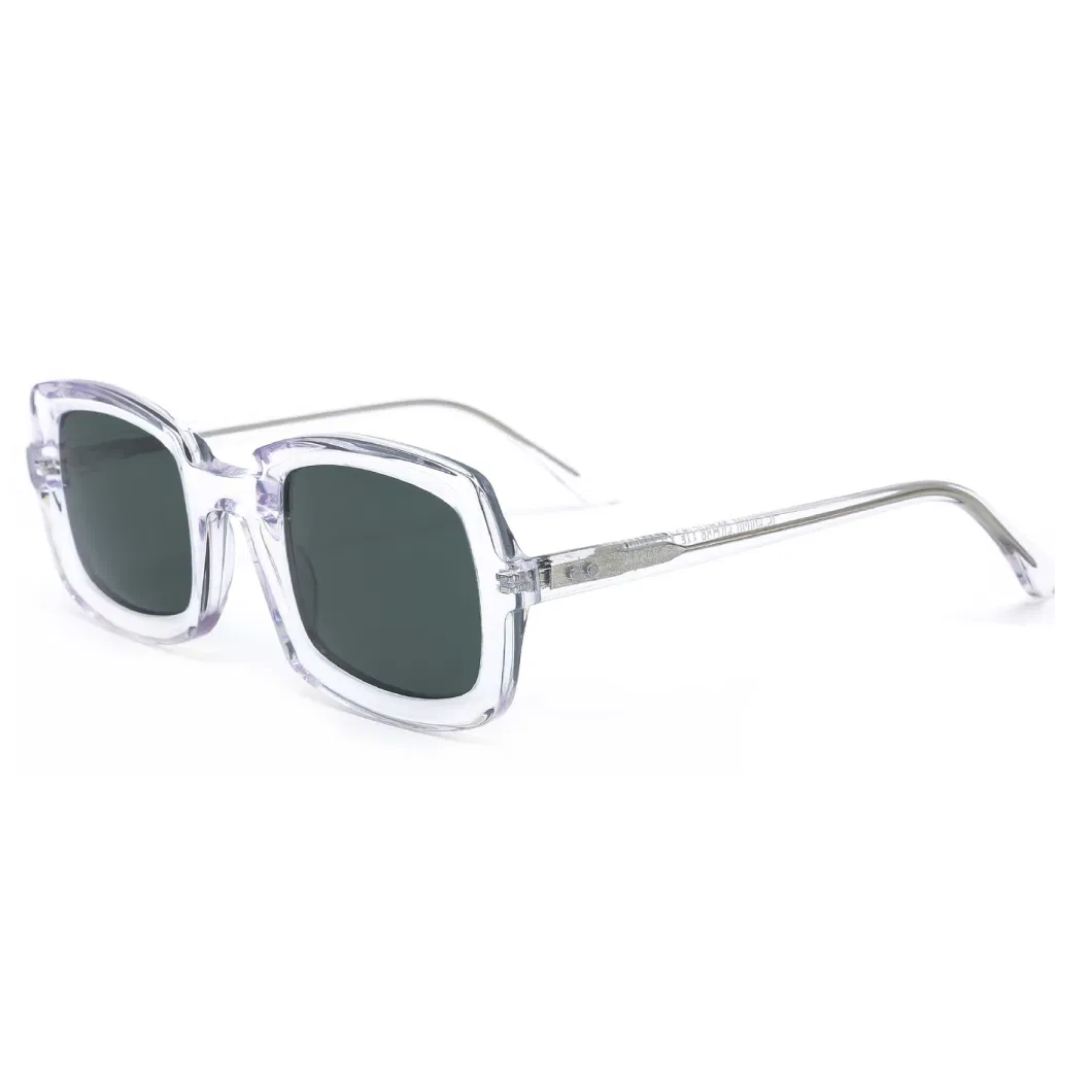 Designer Brand UV Block Rectangle Acetate for Gentlemen Shades Sunglasses