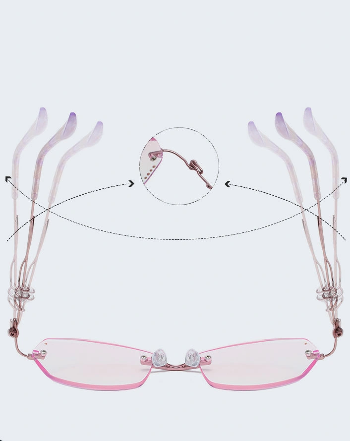 2023 Wholesale New Fashionable Metal Frame Luxury Fashion Anti Blue Light Blocking Presbyopia Women Reading Glasses