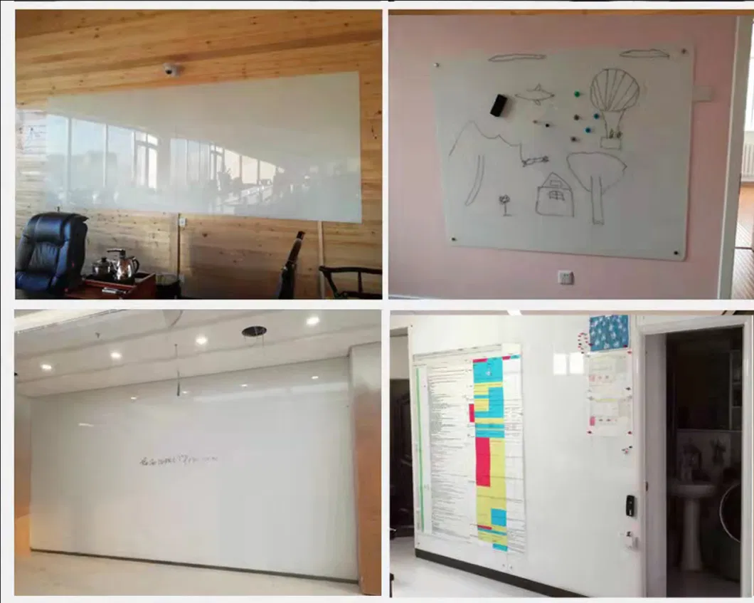 Blue/Black/White Tempered Glass Dry Erase Whiteboard/Whiteboards Glass with AS/NZS2208: 1996, BS6206, En12150 Certificate