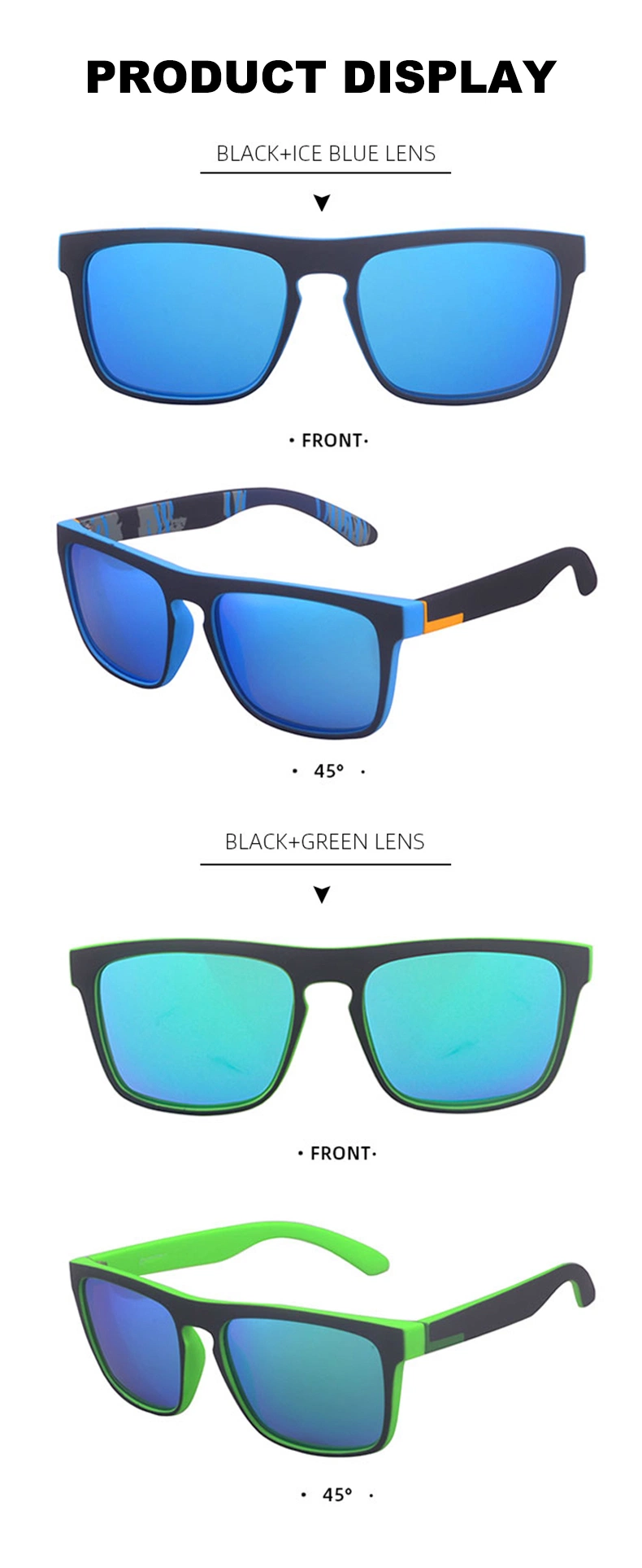 2021 Fashionable Lentes De Sol Engraved Logo Heat Tranfer Printing Polarized Sunglasses