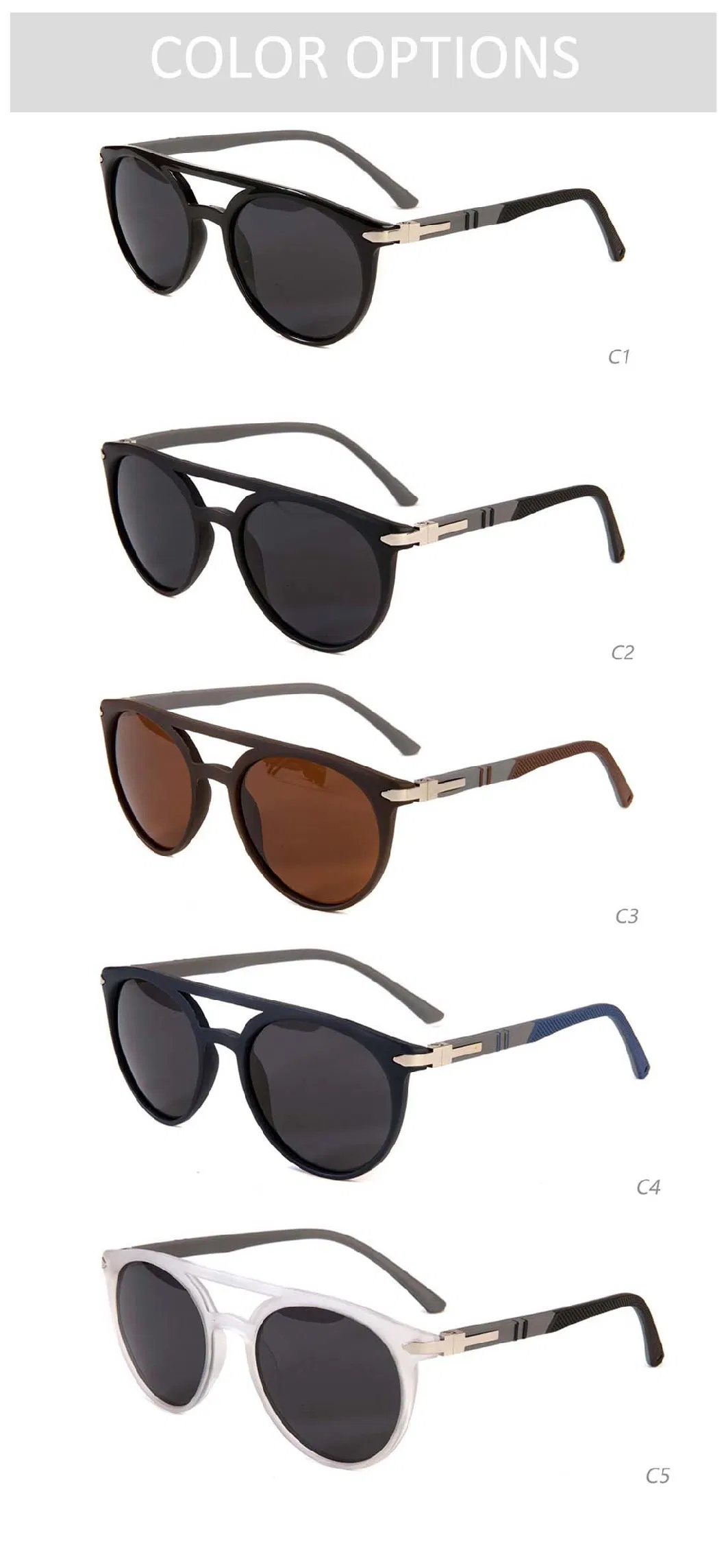 Gd Polarized Sunglasses for Men Women Tr90 Sunglasses Frame UV400 Protection Round Sun Glasses