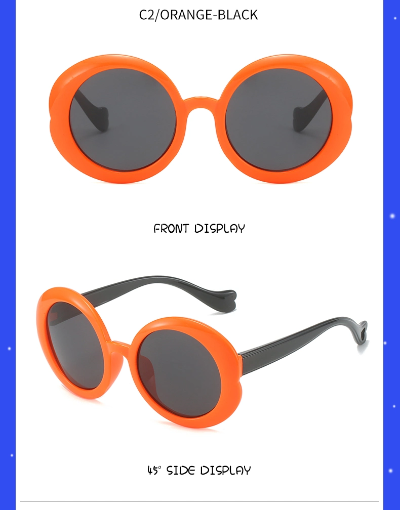 New Design Round Shape Baby Kids PC Plastic Sunglasses Sun Glasses in Stock