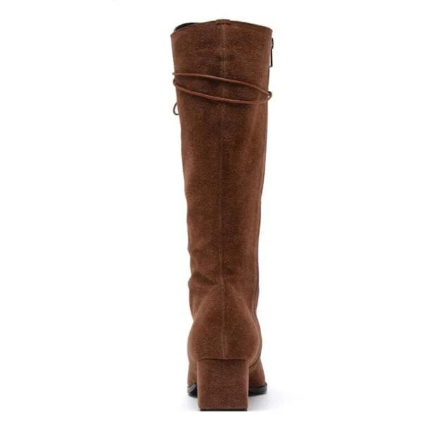 C-016owomen&prime; S Boots Plush Thigh High Boots Ladies Leather Boots with High Heels