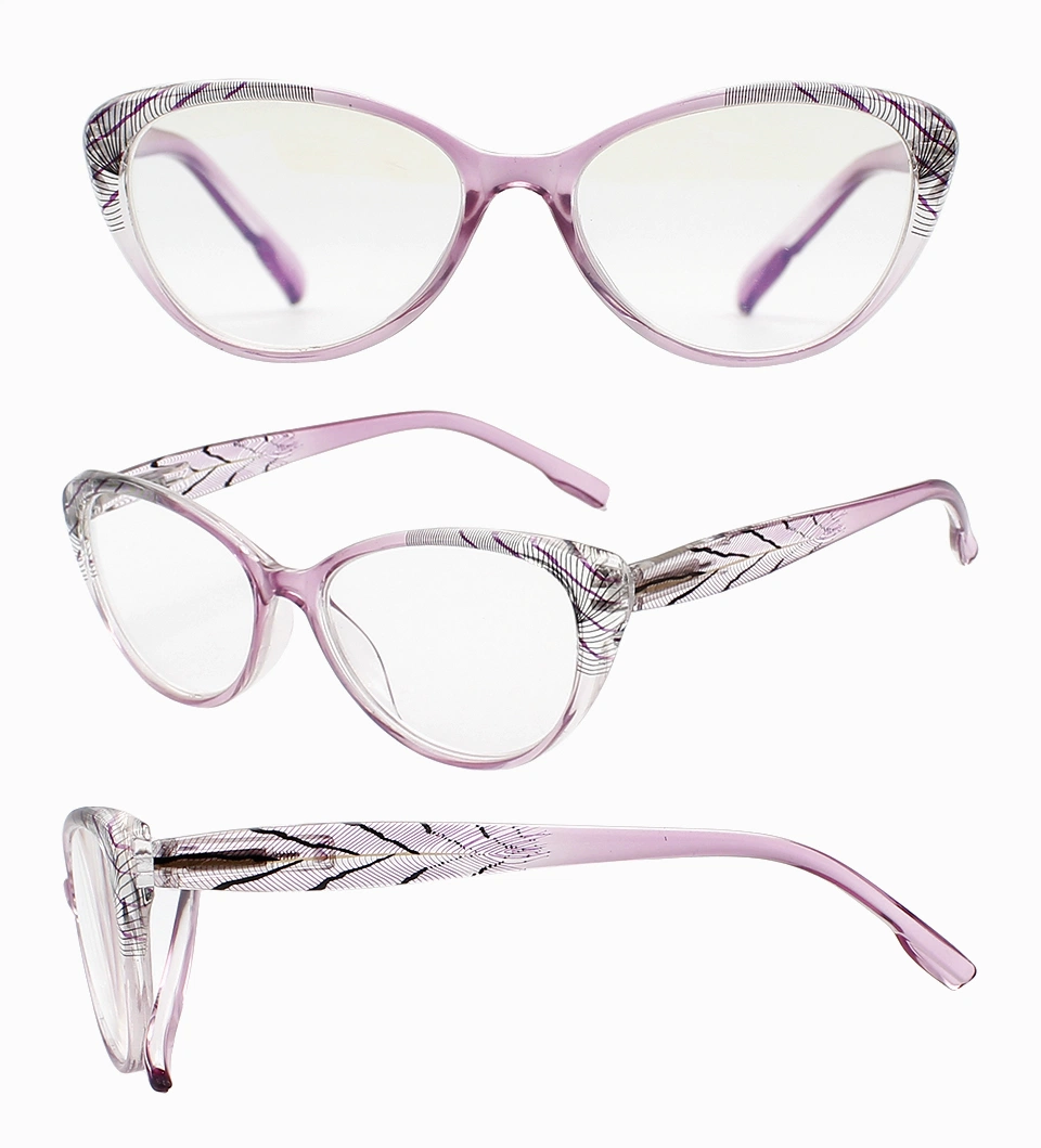 Cat Eye Transparent Circle Frame Party Eyewear Glasses Fashion acrylic Lens Brand PC Reading Glasses (WRP21033)