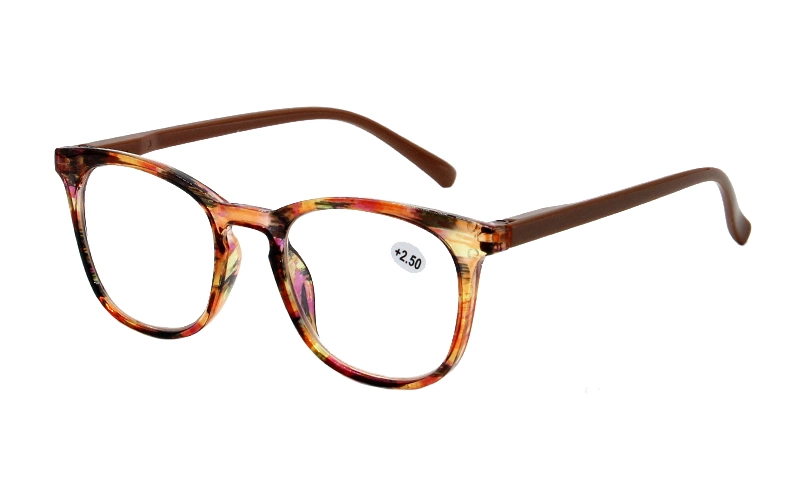 Colorful Square Round Pattern Frame Spring Hinge Thin Temples Reading Glasses