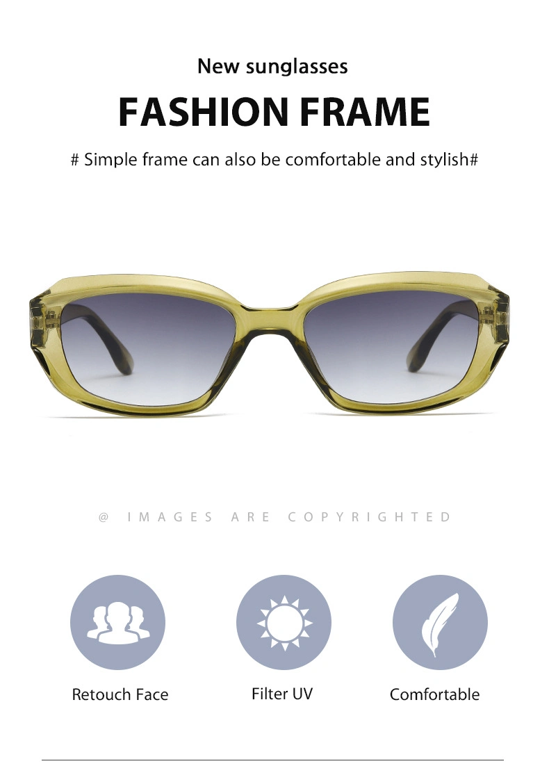 Square Frame Retro Y2K Fashion Amazon Sunscreen Sunglasses for Men and Women
