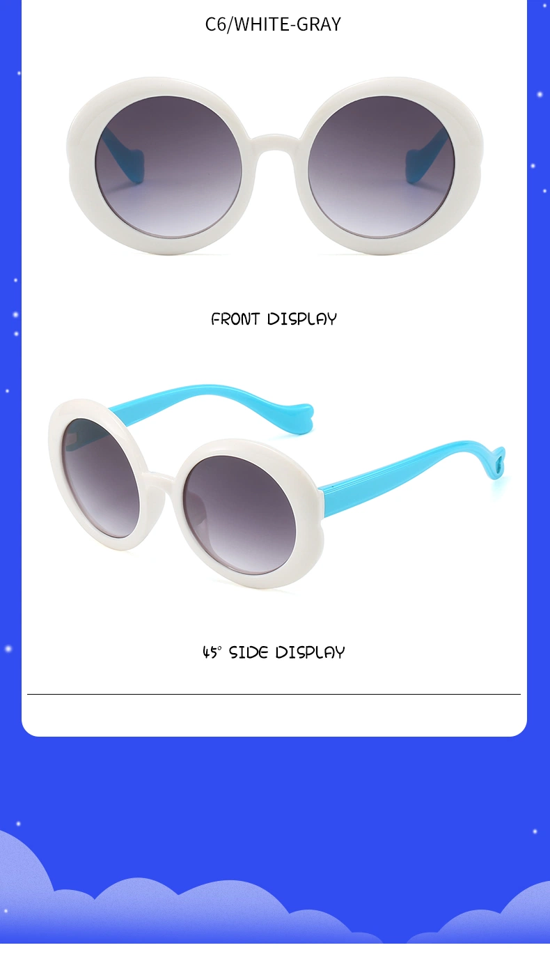 New Design Round Shape Baby Kids PC Plastic Sunglasses Sun Glasses in Stock