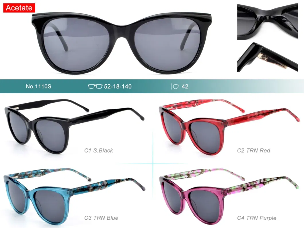 Best Seller Cat-Eye Shape High Quality Acetate Shades Fashion Women Sunglasses