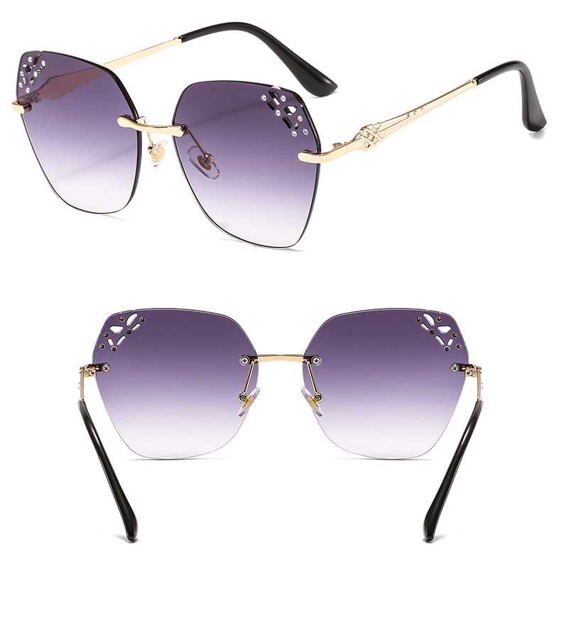 Alloy Oversized Vintage Brand Sexy Women Fashionable Sunglasses 2020