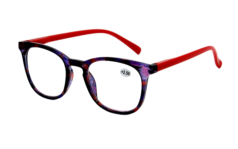 Colorful Square Round Pattern Frame Spring Hinge Thin Temples Reading Glasses